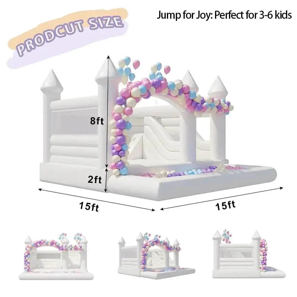  Stock Heavy Duty PVC 15Ft White Bounce House Castle For Party -  ToylandEU™