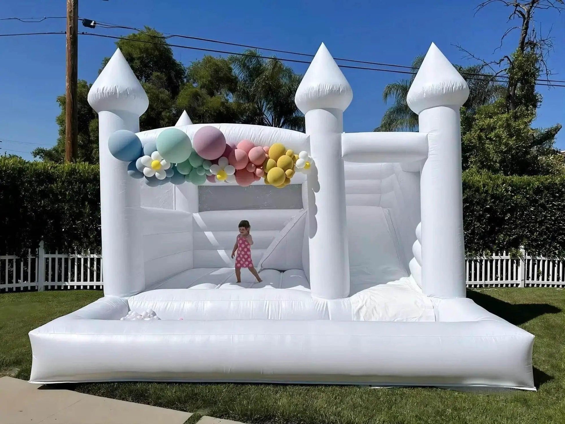  Stock Heavy Duty PVC 15Ft White Bounce House Castle For Party -  ToylandEU™