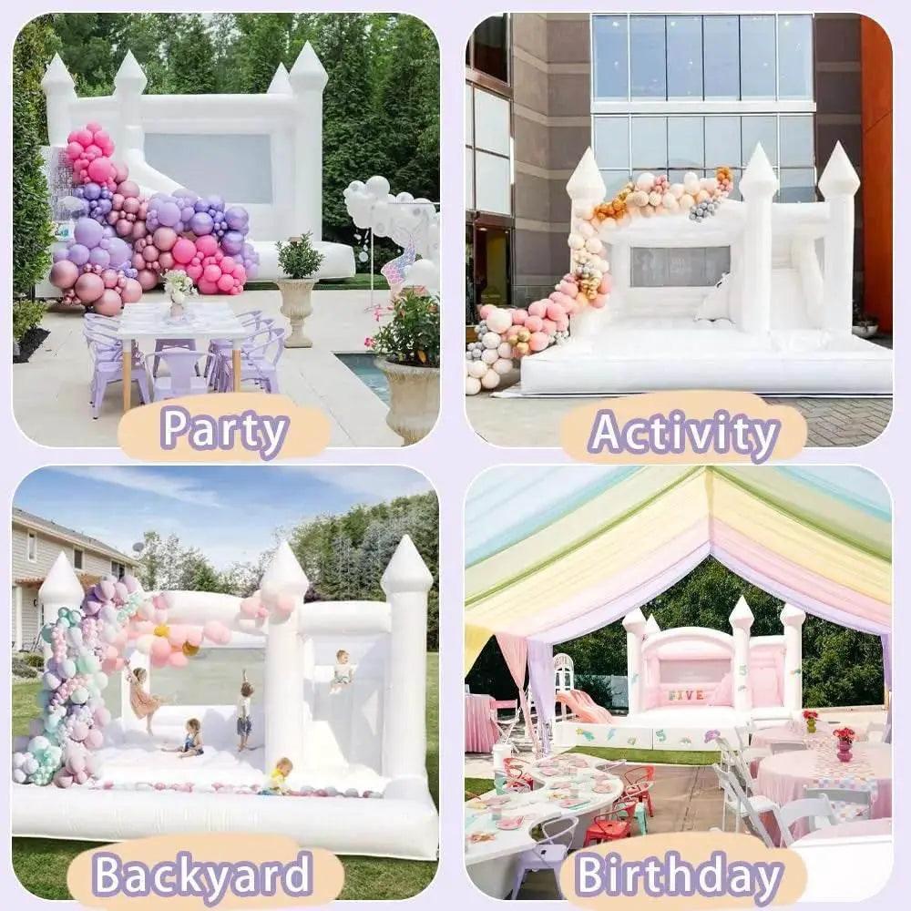  Stock Heavy Duty PVC 15Ft White Bounce House Castle For Party -  ToylandEU™