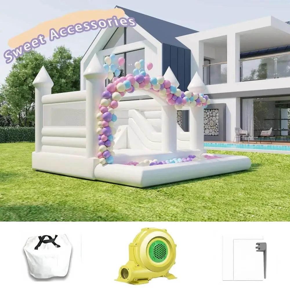  Stock Heavy Duty PVC 15Ft White Bounce House Castle For Party -  ToylandEU™