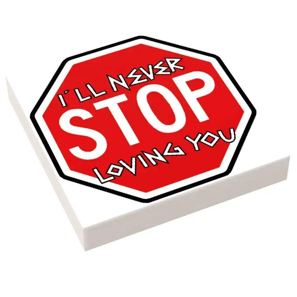 Premium Custom LEGO Tile Art Stop Sign Graffiti Print - ToylandEU