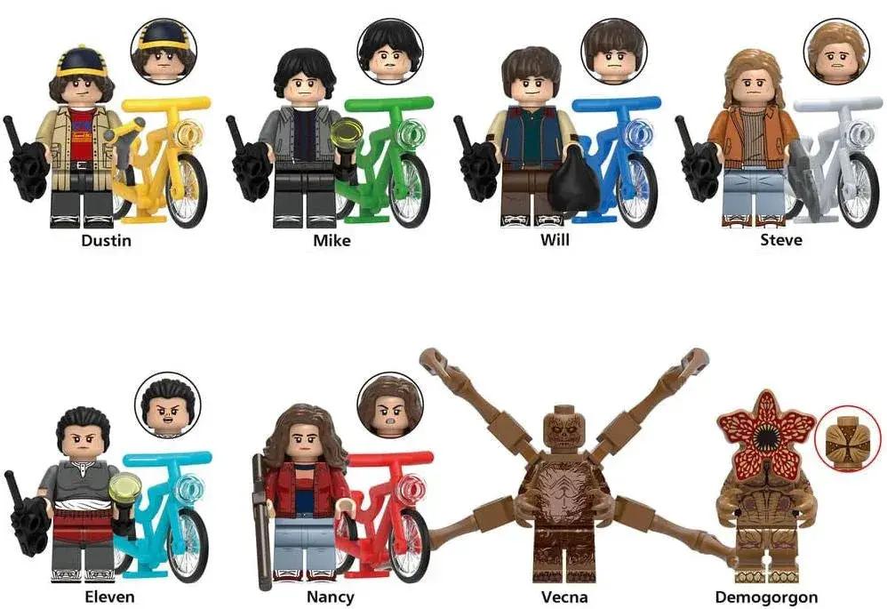 Stranger Things Minifigure Set of 8 With Base Plate - Toys Galore LLC