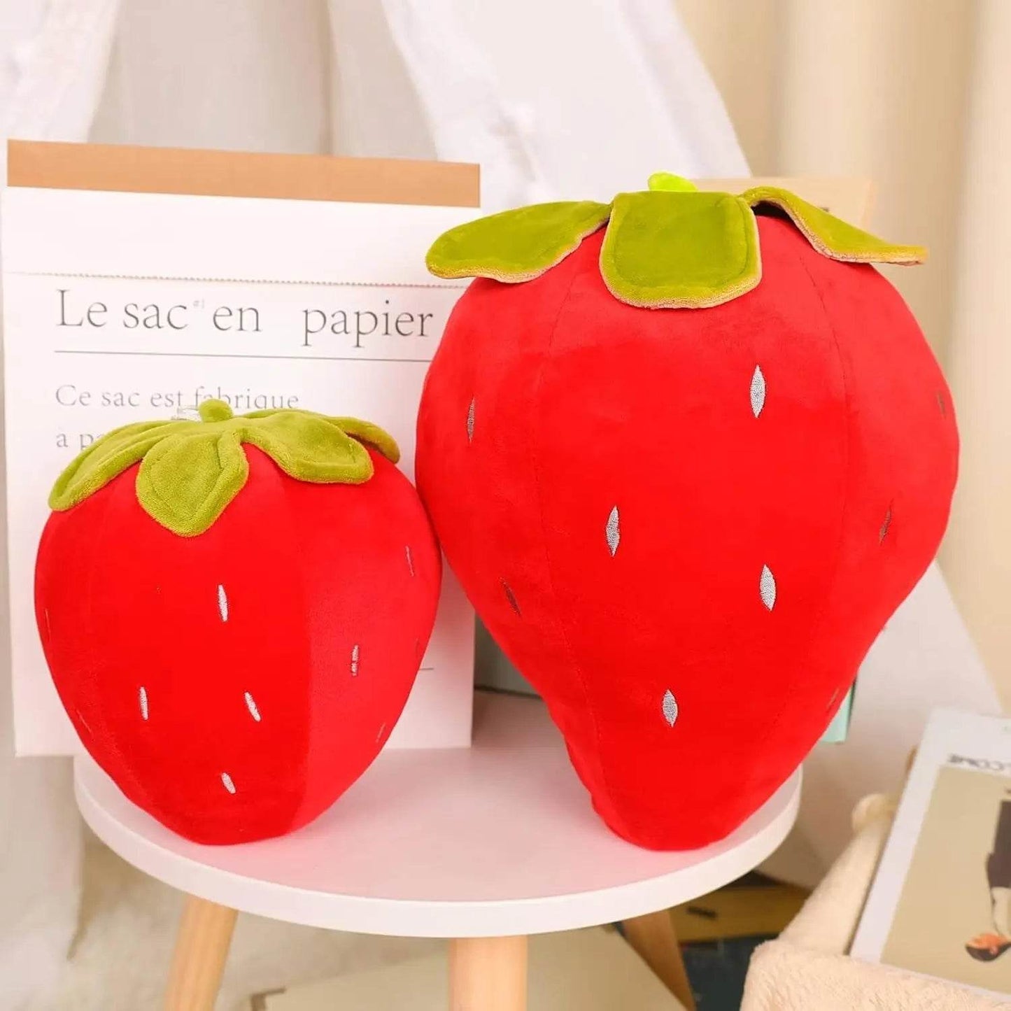 Strawberry Plush Pillow Cute Fruit Stuffed Cushion Toy - ToylandEU
