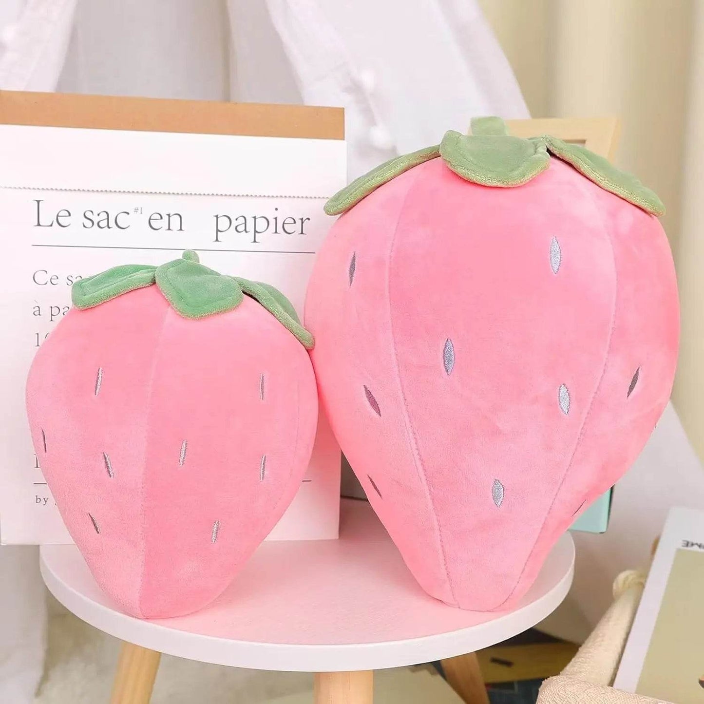 Strawberry Plush Pillow Cute Fruit Stuffed Cushion Toy - ToylandEU