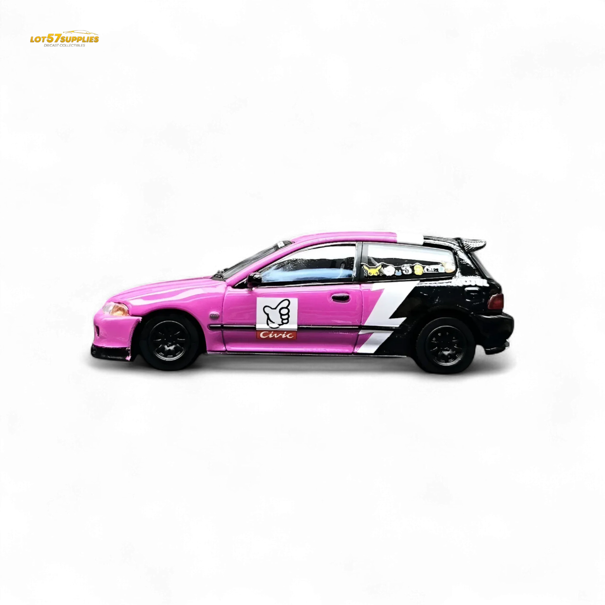 Street Weapon Honda Civic EG6 No Good Racing Pink - Black 1:64 - ToylandEU