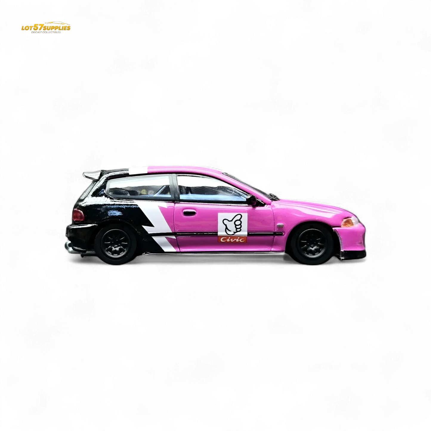 Street Weapon Honda Civic EG6 No Good Racing Pink - Black 1:64 - ToylandEU