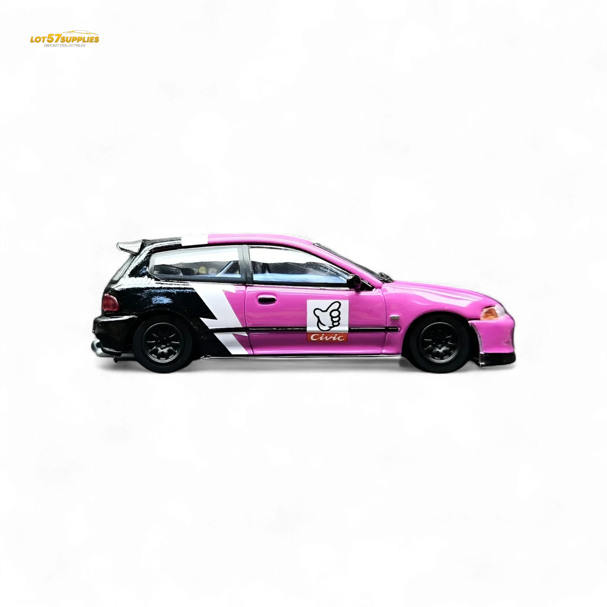 Street Weapon Honda Civic EG6 No Good Racing Pink - Black 1:64 - ToylandEU