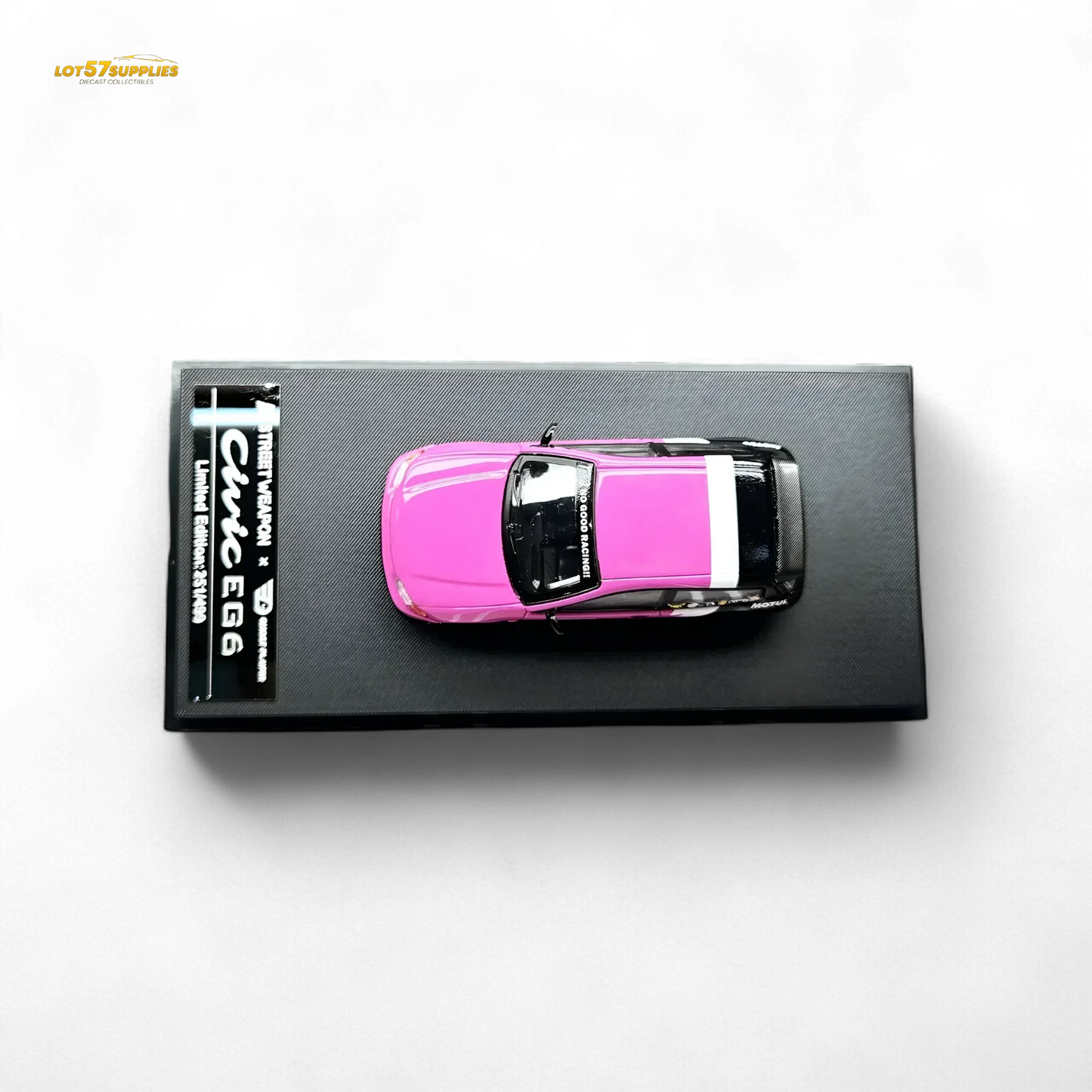 Street Weapon Honda Civic EG6 No Good Racing Pink - Black 1:64 - ToylandEU