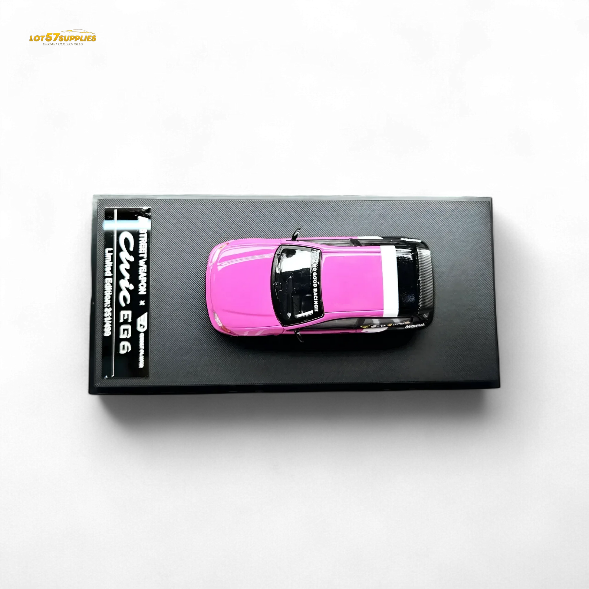 Street Weapon Honda Civic EG6 No Good Racing Pink - Black 1:64 - ToylandEU