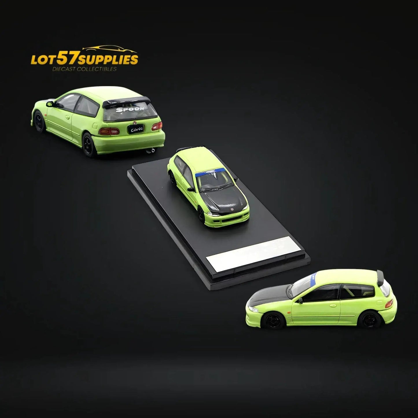 Street Weapon Honda Civic EG6 Thailand Modification Exhibition Spoon Green Livery 1:64 Limited to 400 Pcs - ToylandEU