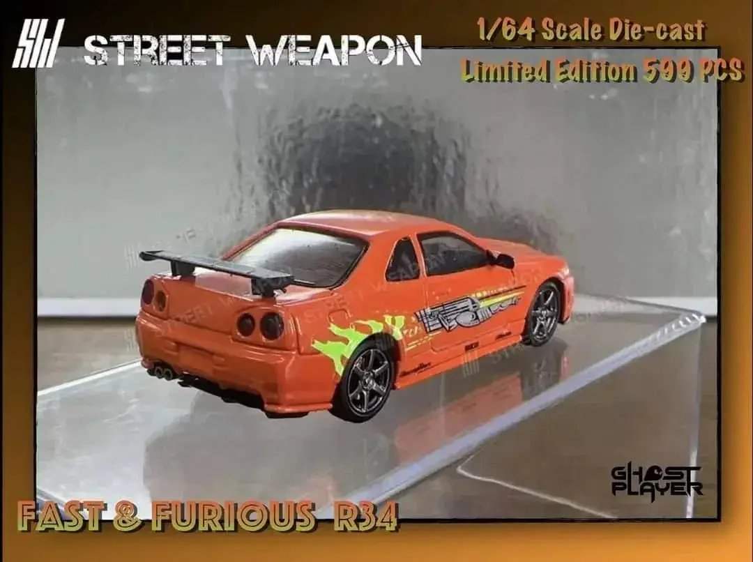 Street Weapon Nissan (R34) GT-R Fast & Furious Livery 1:64 - ToylandEU