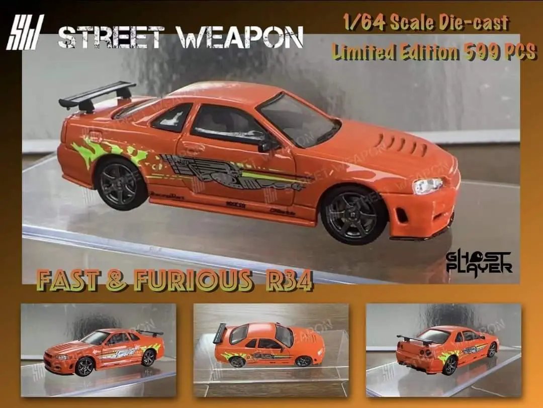 Street Weapon Nissan (R34) GT-R Fast & Furious Livery 1:64 - ToylandEU