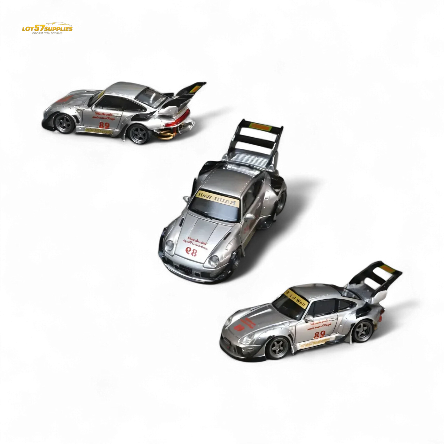 Street Weapon Porsche RWB 993 Double Exhaust Heavenly Livery Higher Tail 1:64 - ToylandEU