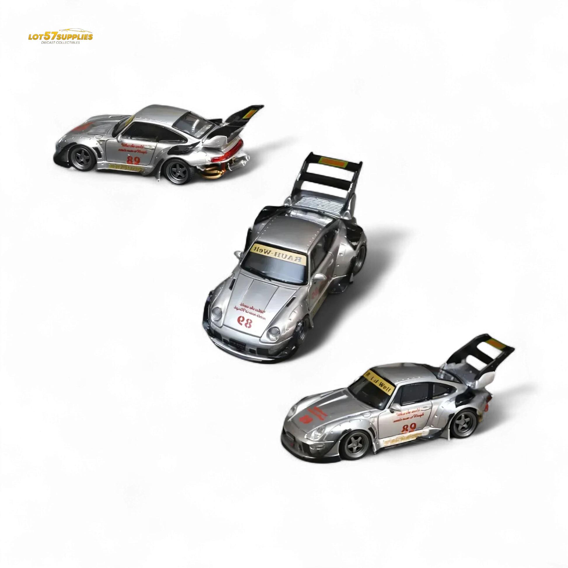 Street Weapon Porsche RWB 993 Double Exhaust Heavenly Livery Higher Tail 1:64 - ToylandEU