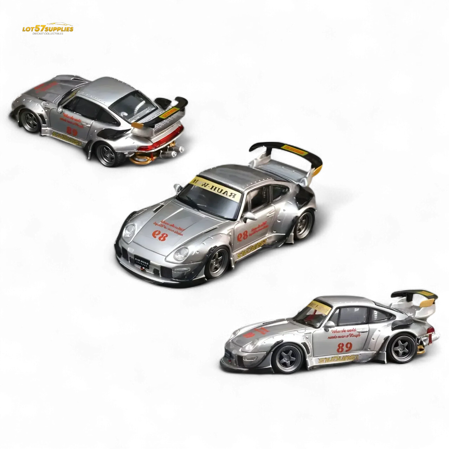 Street Weapon Porsche RWB 993 Double Exhaust Heavenly Livery Lower Tail 1:64 - ToylandEU
