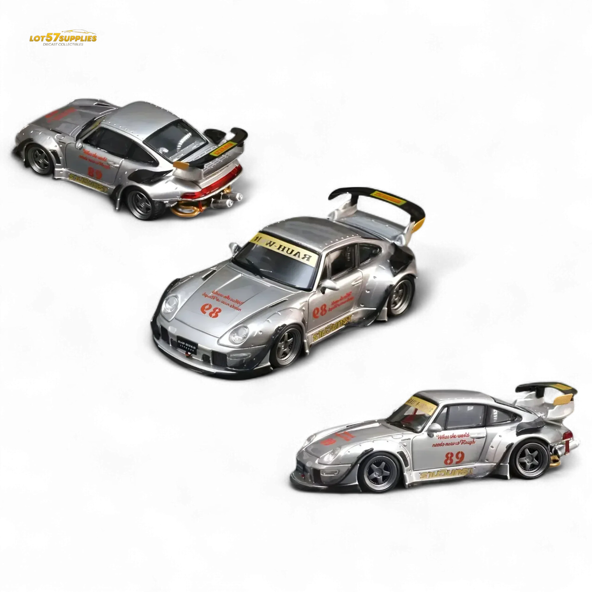Street Weapon Porsche RWB 993 Double Exhaust Heavenly Livery Lower Tail 1:64 - ToylandEU