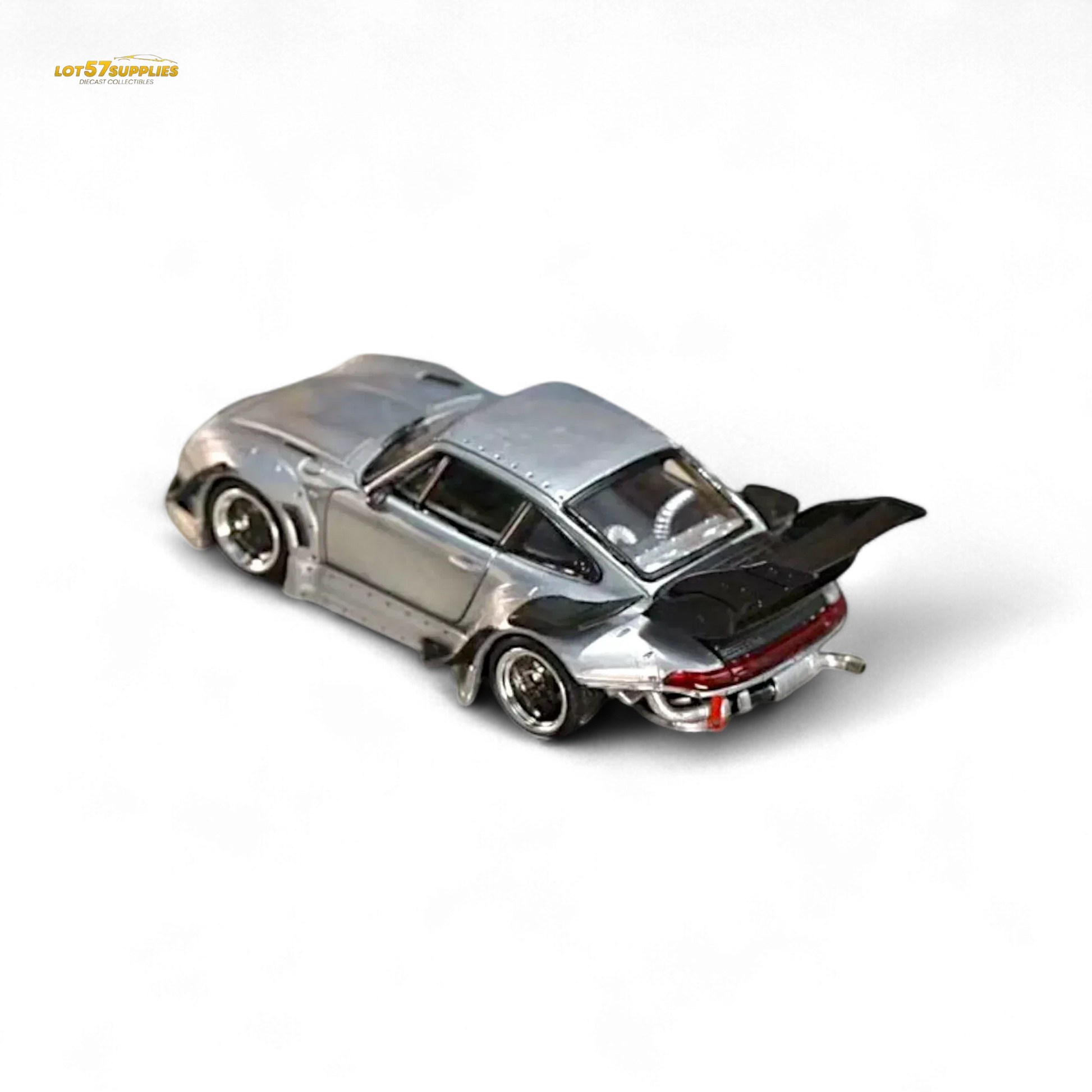 Street Weapon Porsche RWB 993 Raw Varnish Color High Wing 1:64 - ToylandEU