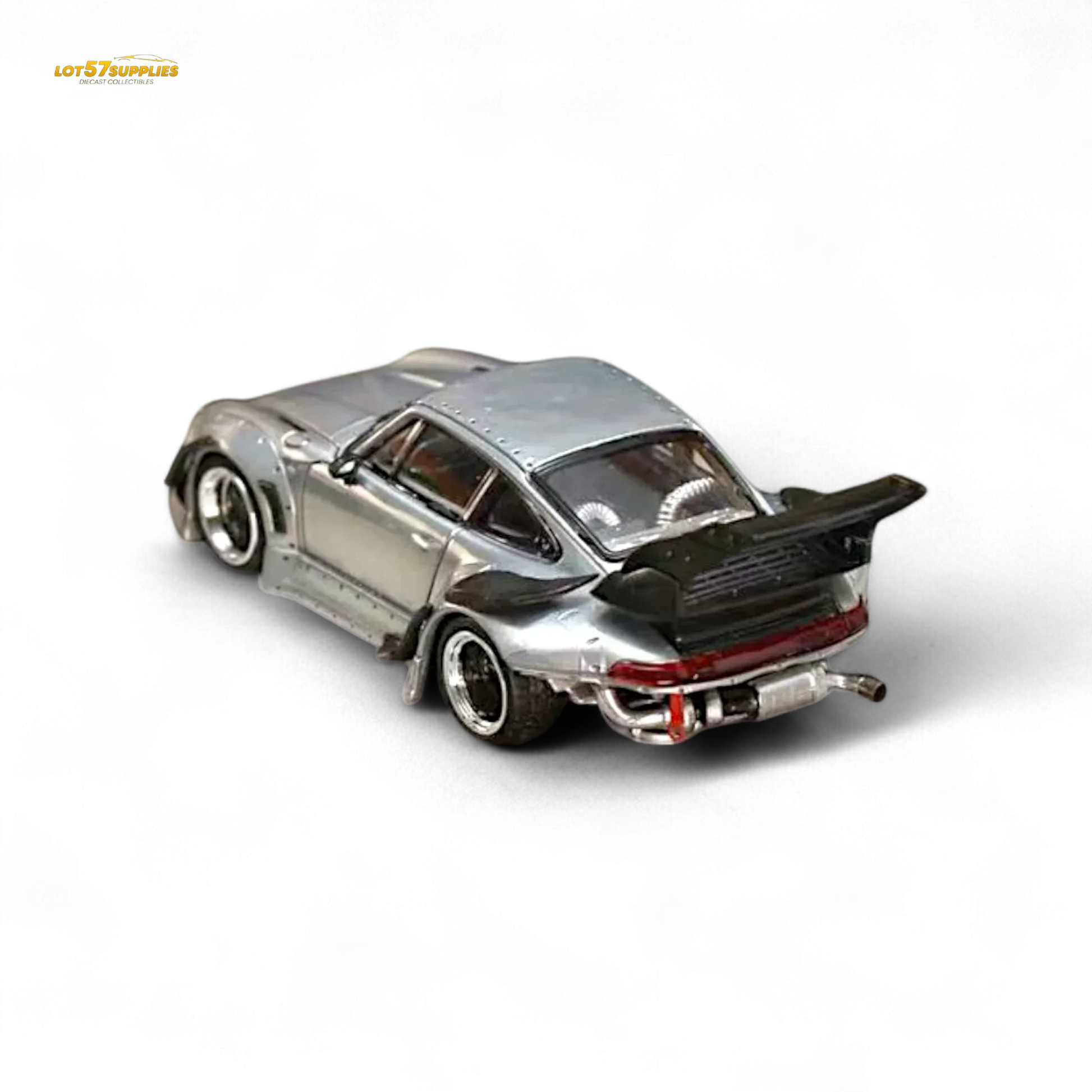 Street Weapon Porsche RWB 993 Raw Varnish Color High Wing 1:64 - ToylandEU