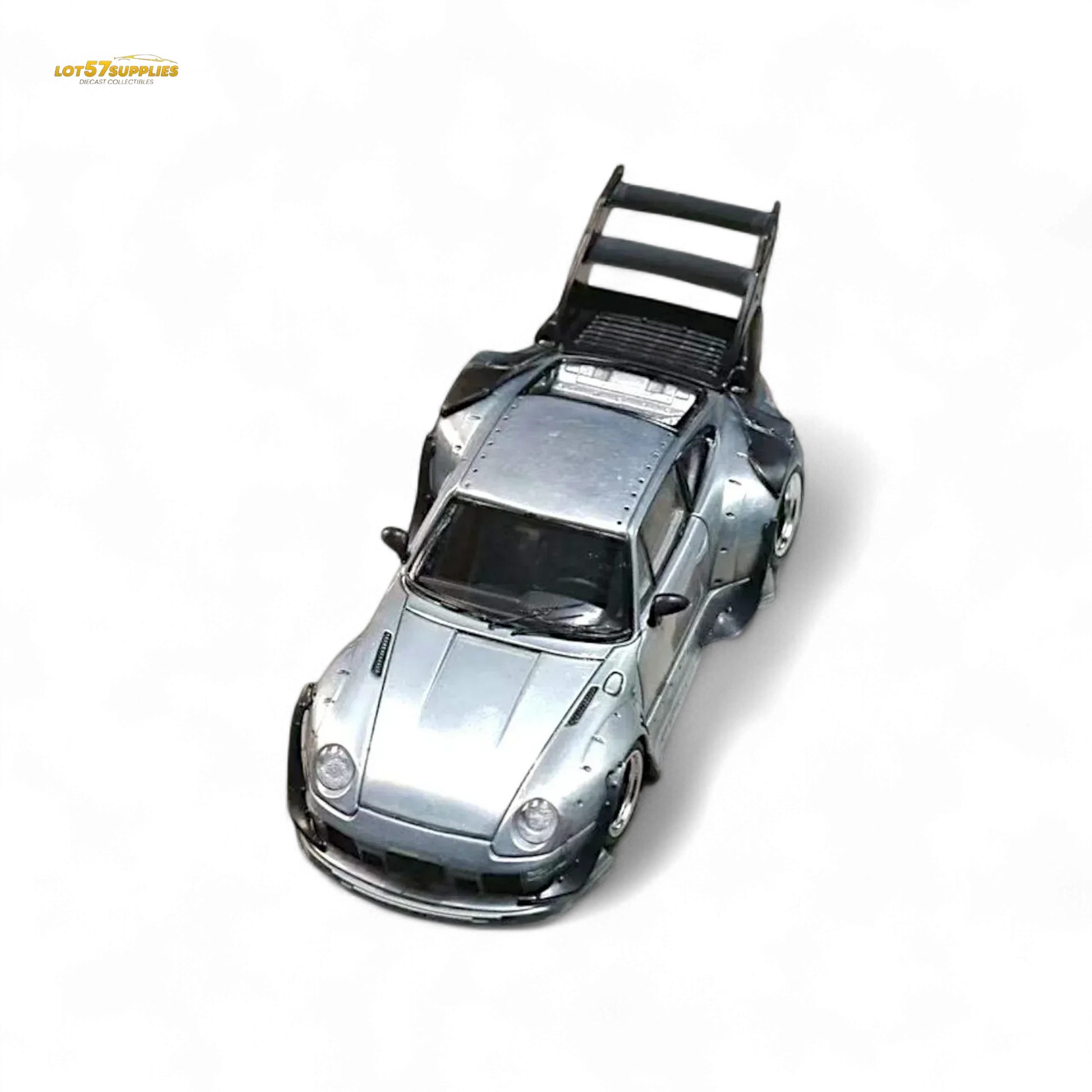 Street Weapon Porsche RWB 993 Raw Varnish Color High Wing 1:64 - ToylandEU