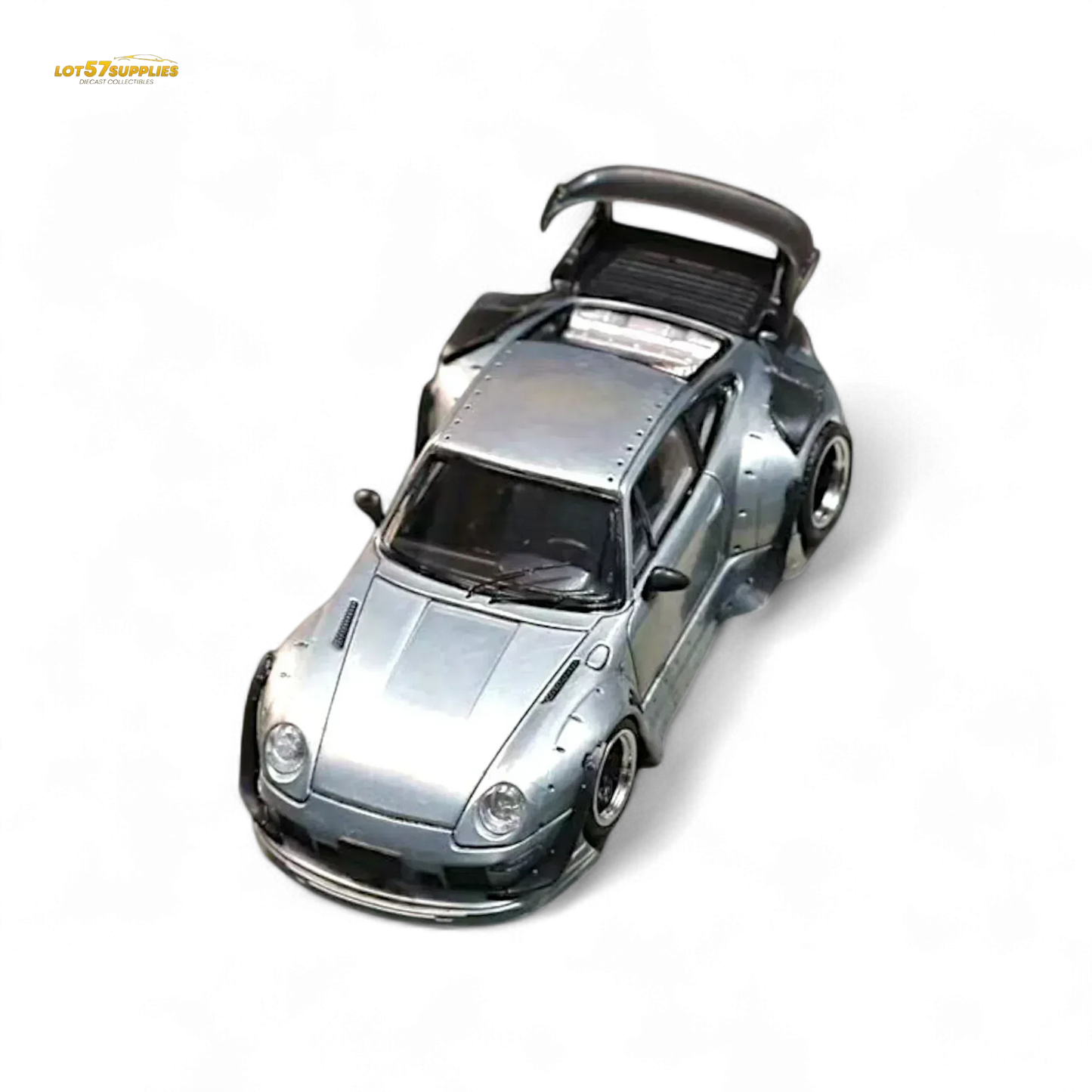 Street Weapon Porsche RWB 993 Raw Varnish Color Low Wing 1:64 - ToylandEU
