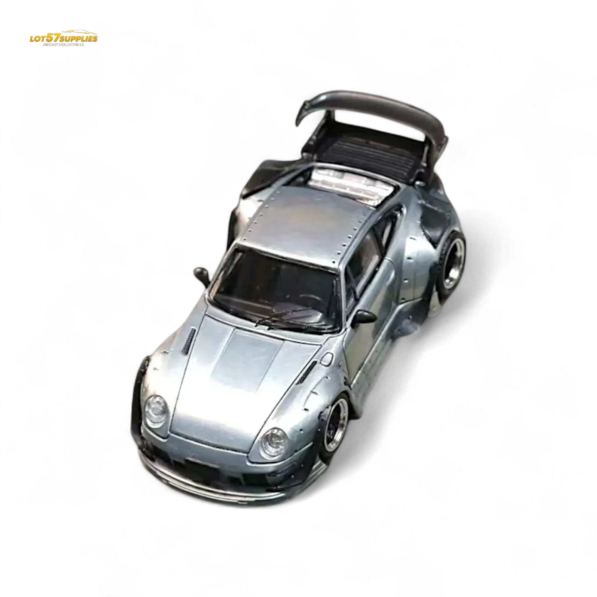 Street Weapon Porsche RWB 993 Raw Varnish Color Low Wing 1:64 - ToylandEU