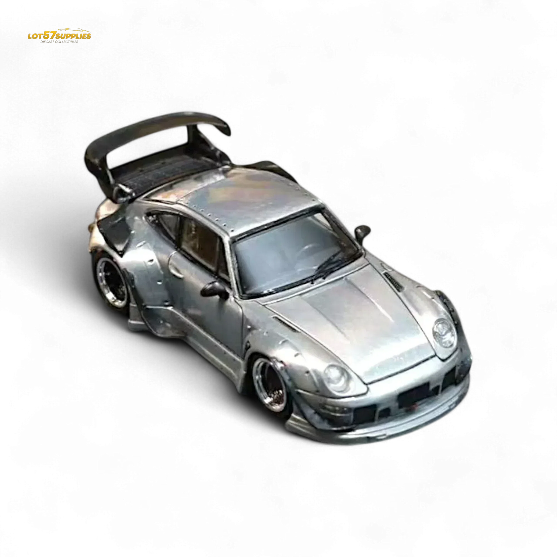 Street Weapon Porsche RWB 993 Raw Varnish Color Low Wing 1:64 - ToylandEU