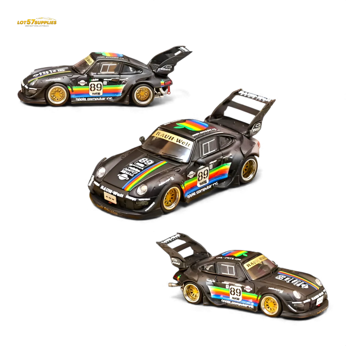 Diecast RWB 993 1 To 64 UltraMatteBlack Apple Livery - ToylandEU