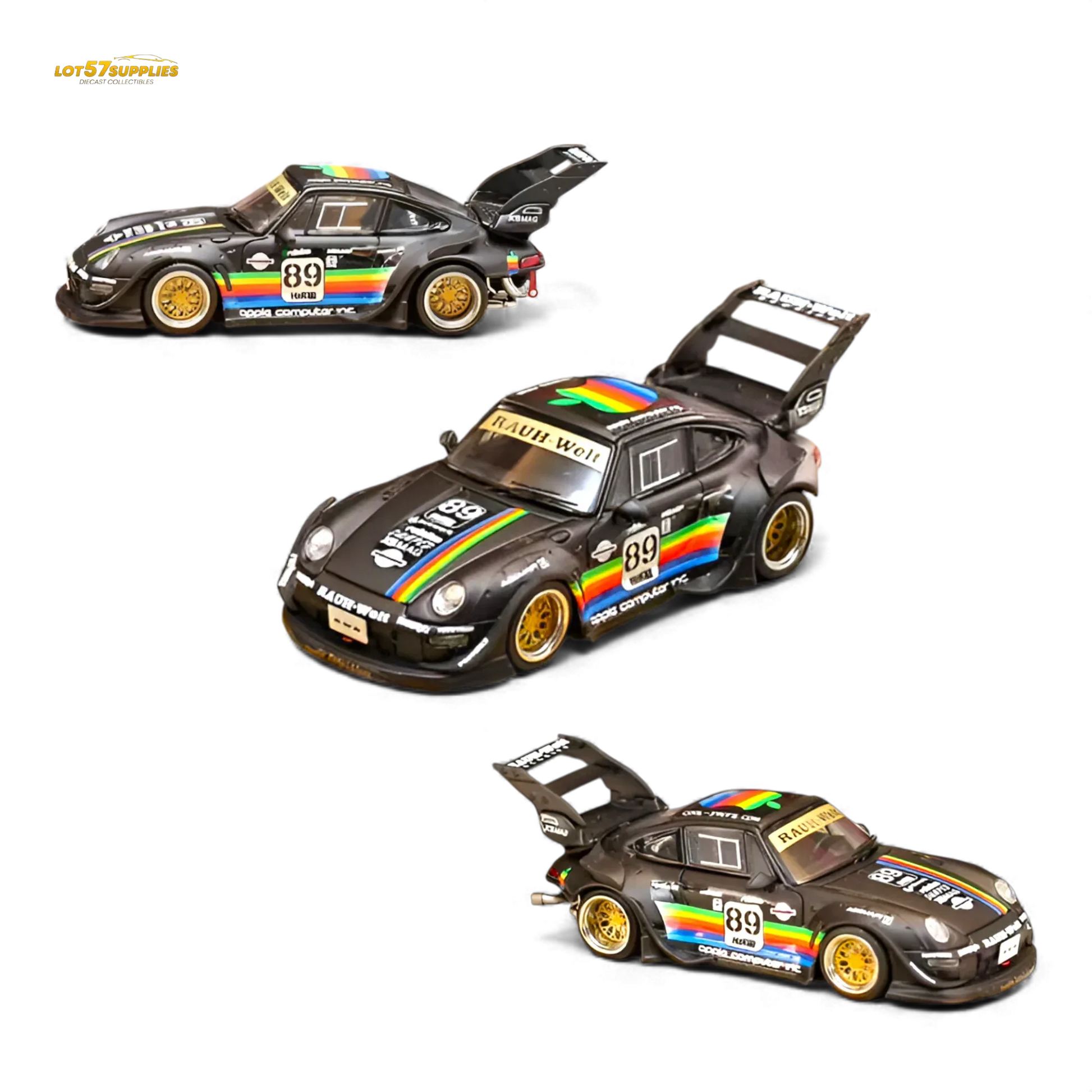 Diecast RWB 993 1 To 64 UltraMatteBlack Apple Livery - ToylandEU