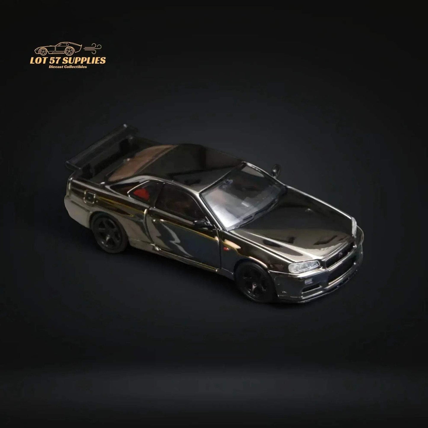 Street Weapon Skyline GTR R34 V-SPEC-II Chrome Plated Limited to 599 Pcs 1:64 - ToylandEU