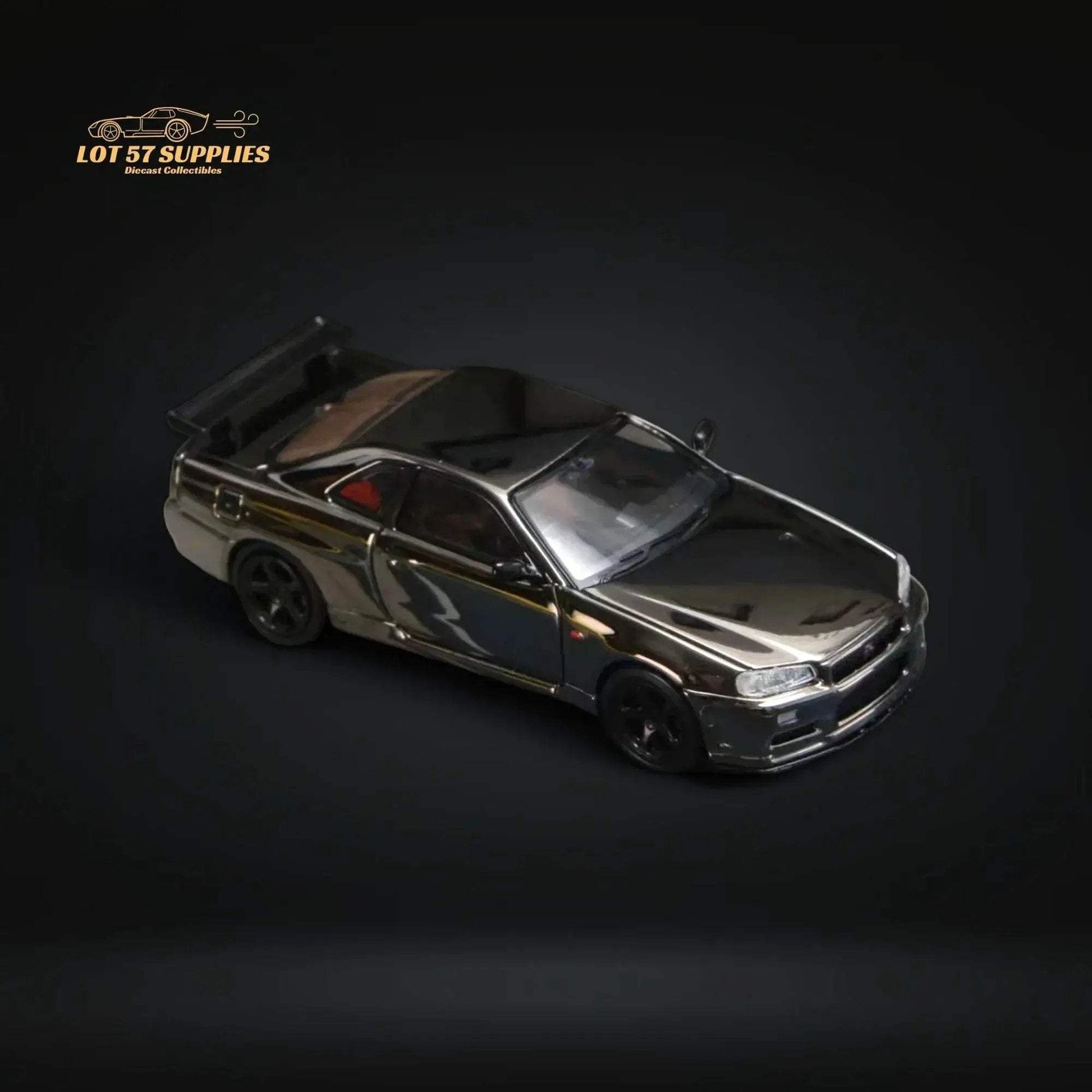 Street Weapon Skyline GTR R34 V-SPEC-II Chrome Plated Limited to 599 Pcs 1:64 - ToylandEU