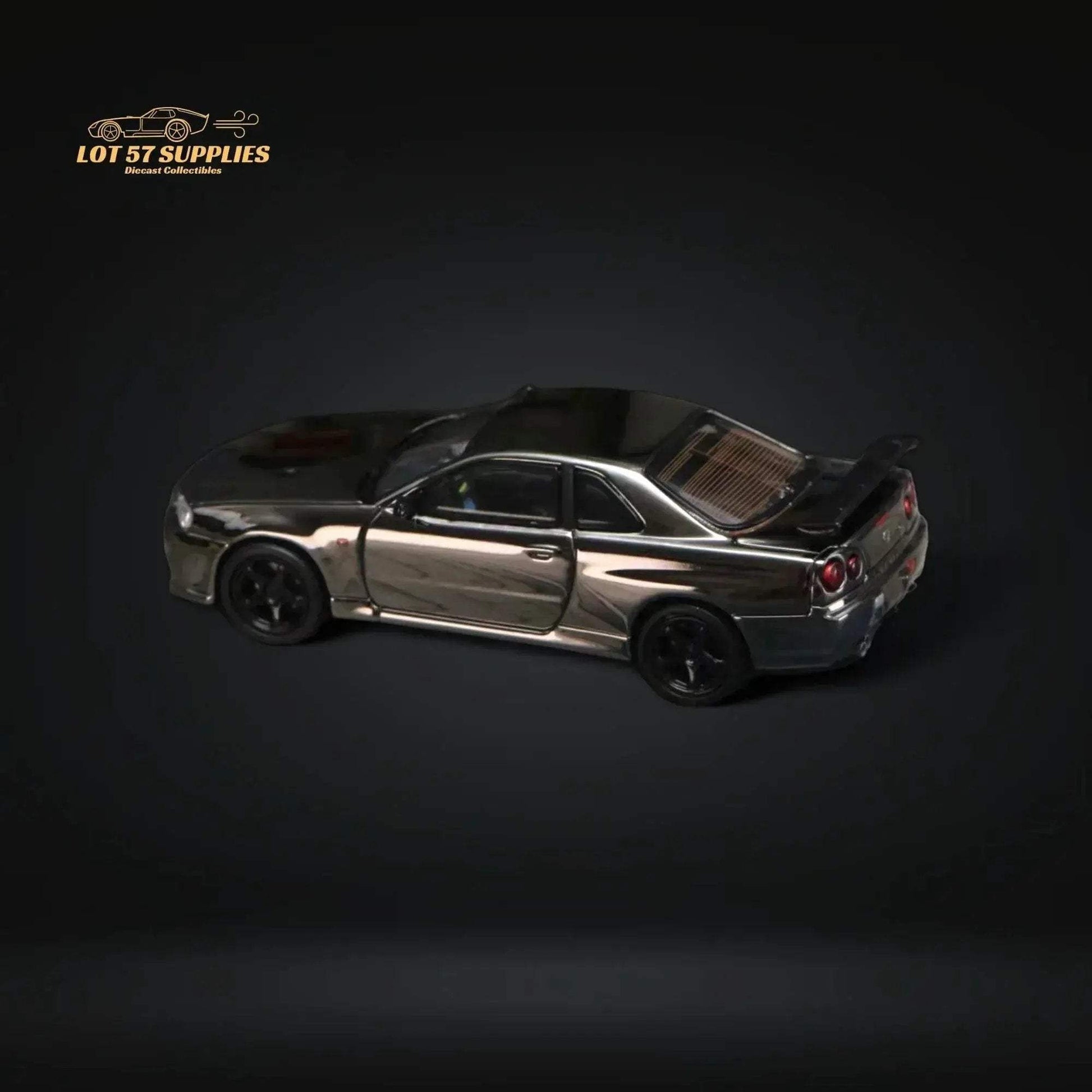 Street Weapon Skyline GTR R34 V-SPEC-II Chrome Plated Limited to 599 Pcs 1:64 - ToylandEU