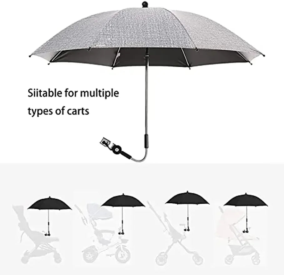 Stroller Umbrella 360 Degree Adjustable Sunshade UV Protection - ToylandEU