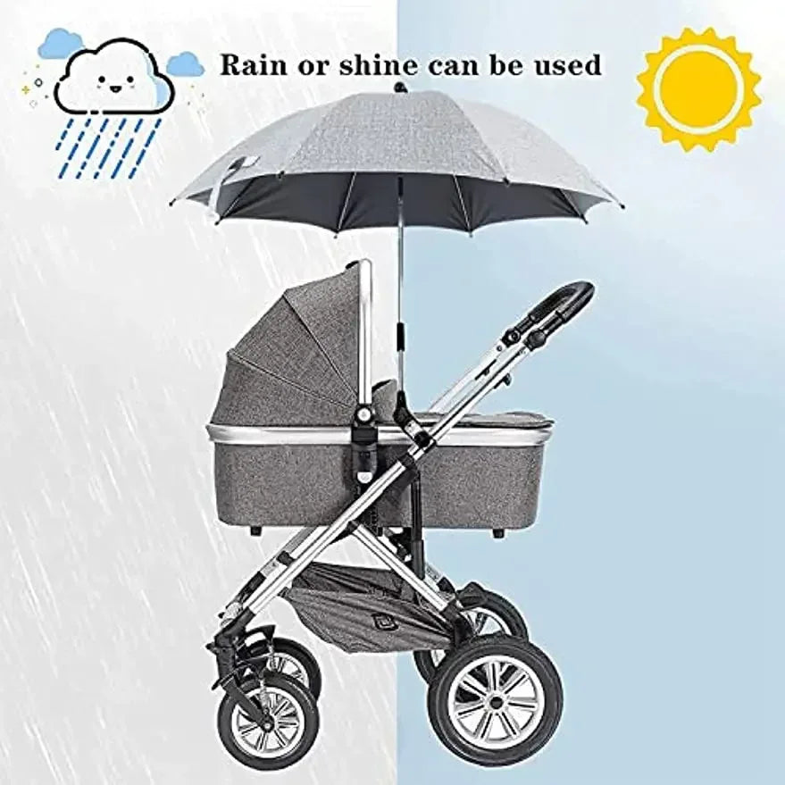 Stroller Umbrella 360 Degree Adjustable Sunshade UV Protection - ToylandEU