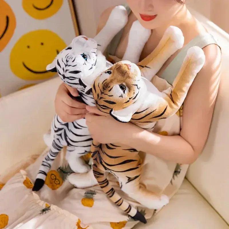 50cm White Tiger Plush Toy, Soft Stuffed Animal Cushion, PP Cotton Filling, Unisex Home Decor Gift For Kids -  ToylandEU™