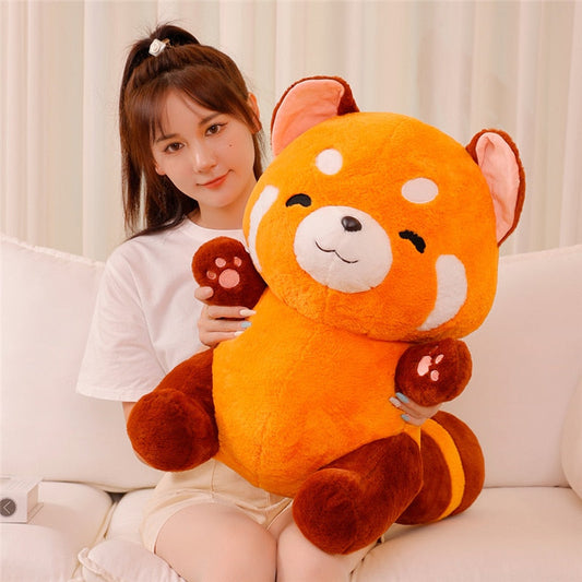 Stuffed Anime Figure Doll Turned Red Panda Plushie Doll Fluffy Hair - ToylandEU