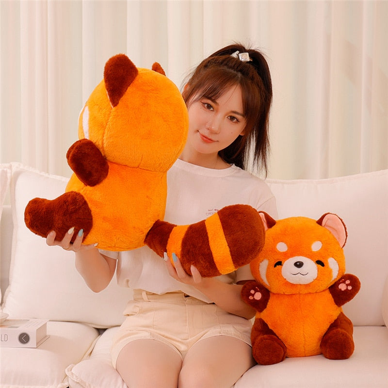 Stuffed Anime Figure Doll Turned Red Panda Plushie Doll Fluffy Hair - ToylandEU