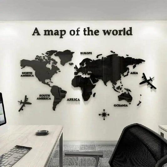  Stunning World Map Wall Sticker 3D Acrylic Toyland EU -  ToylandEU™