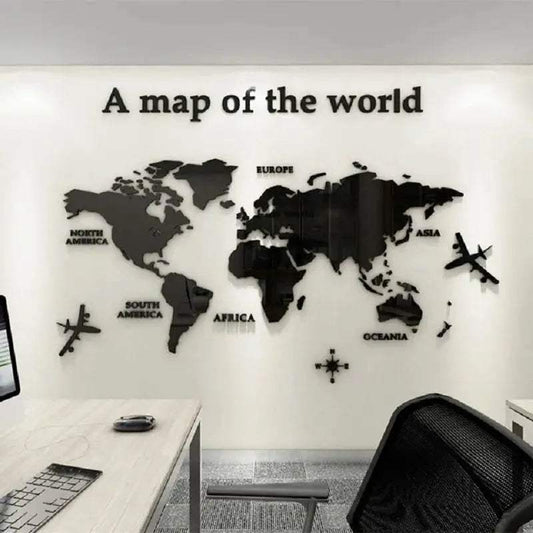  Stunning World Map Wall Sticker 3D Acrylic Toyland EU -  ToylandEU™