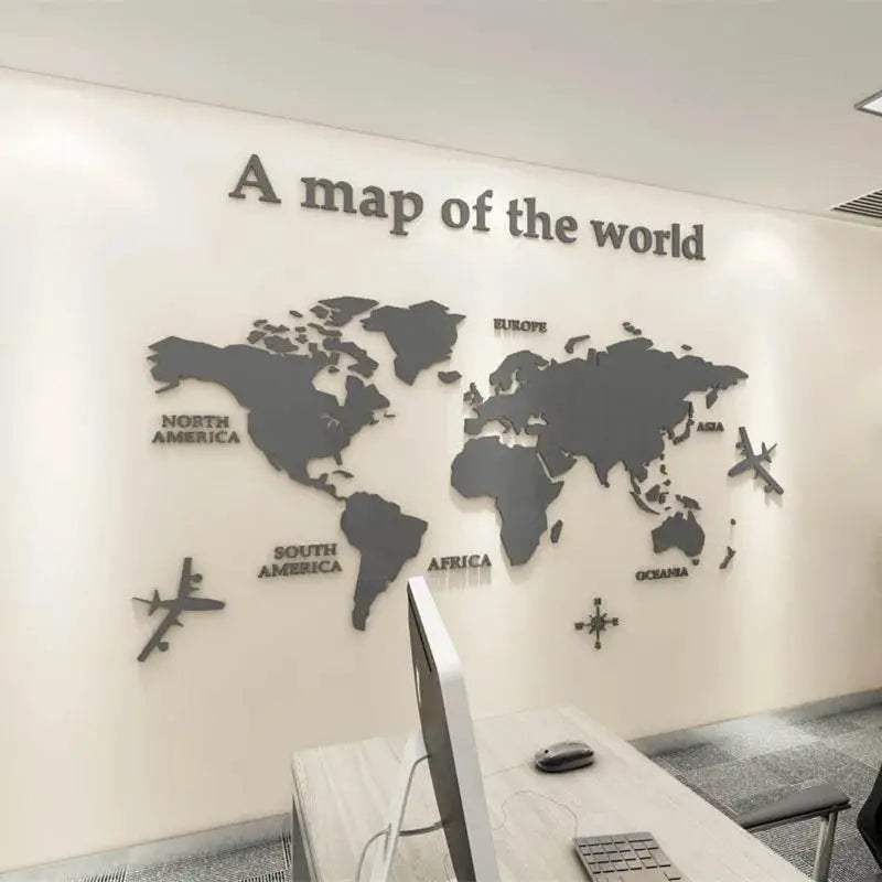  Stunning World Map Wall Sticker 3D Acrylic Toyland EU -  ToylandEU™