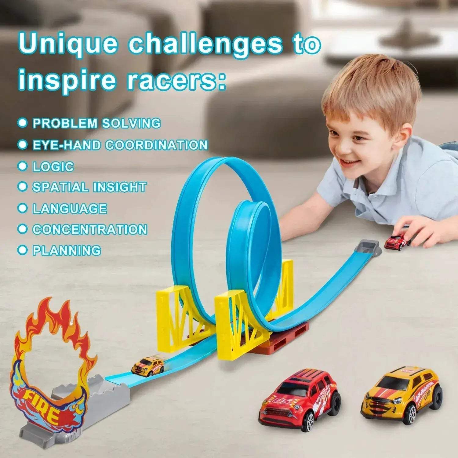 Stunt Racing Track Toy Kit For Kids DIY Education Fun - ToylandEU