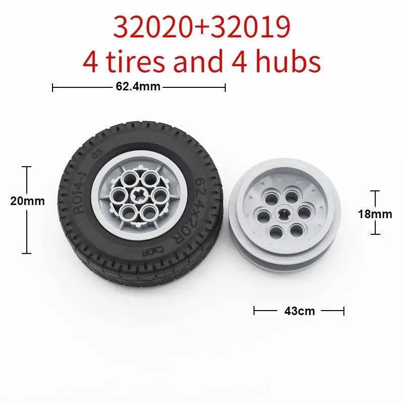  Sturdy Technic Wheel Hub Set 56mm DIY Bricks Toyland EU -  ToylandEU™