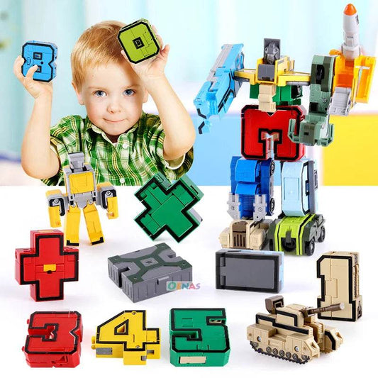 Sturdy Transforming Robot Toy With Number Assembly For Kids - ToylandEU