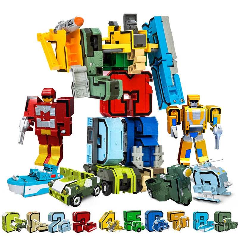 Sturdy Transforming Robot Toy With Number Assembly For Kids - ToylandEU