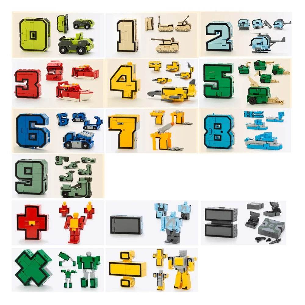 Sturdy Transforming Robot Toy With Number Assembly For Kids - ToylandEU