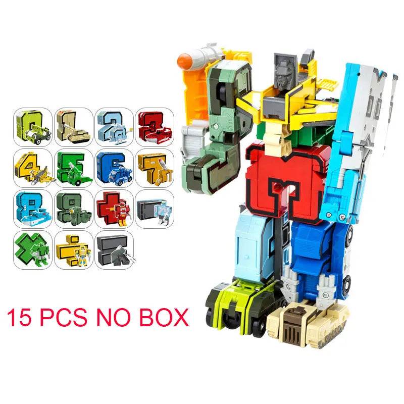 Sturdy Transforming Robot Toy With Number Assembly For Kids - ToylandEU