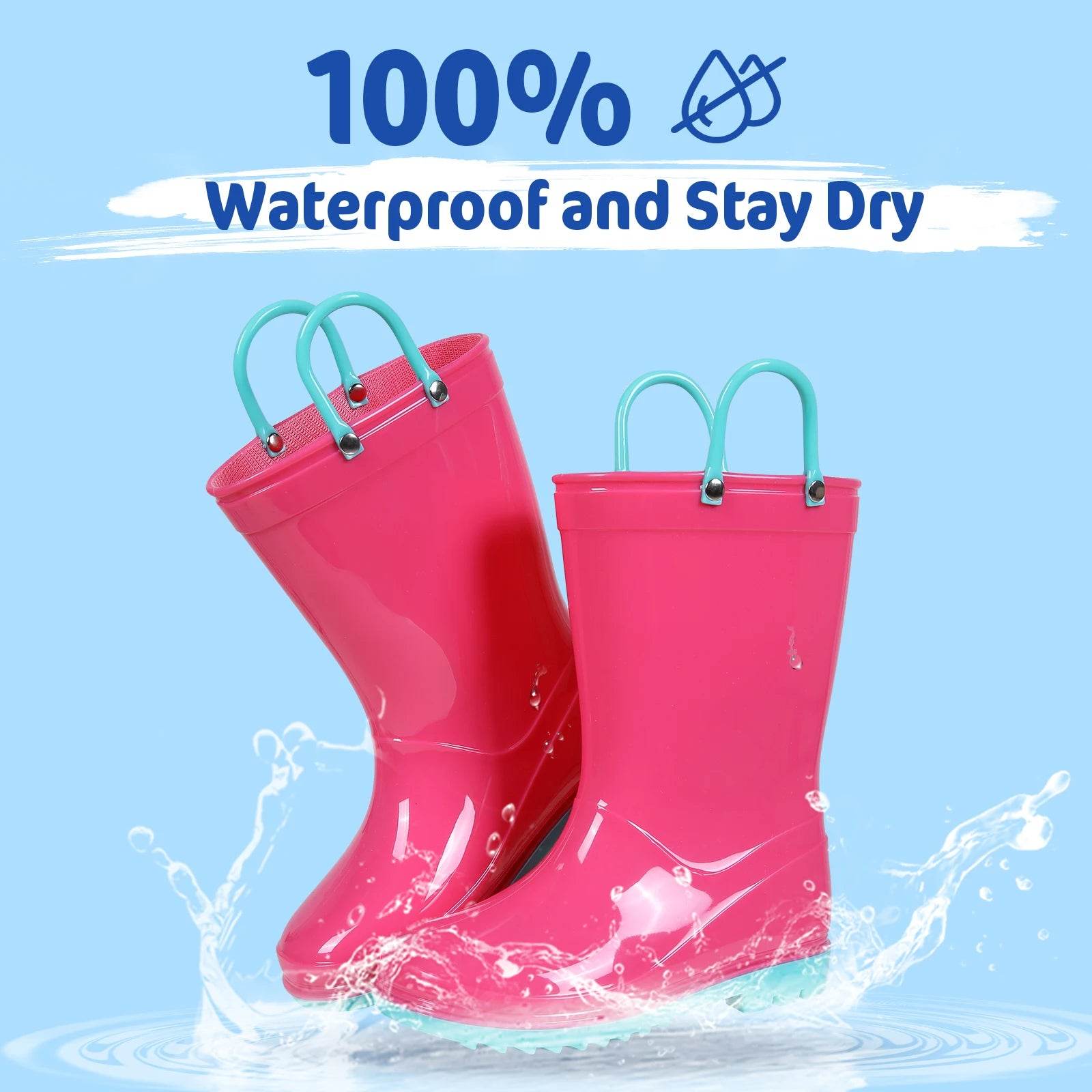 Stylish Children's Rain Boots with Cute Cartoon Design for Boys and Girls Waterproof and Breathable Rubber Footwear - ToylandEU