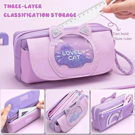  Stylish Cute Cat Pencil Case Large 21cm Toyland EU -  ToylandEU™