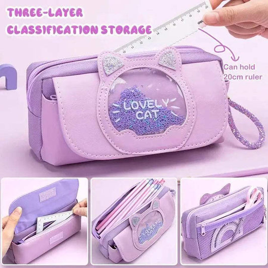  Stylish Cute Cat Pencil Case Large 21cm Toyland EU -  ToylandEU™