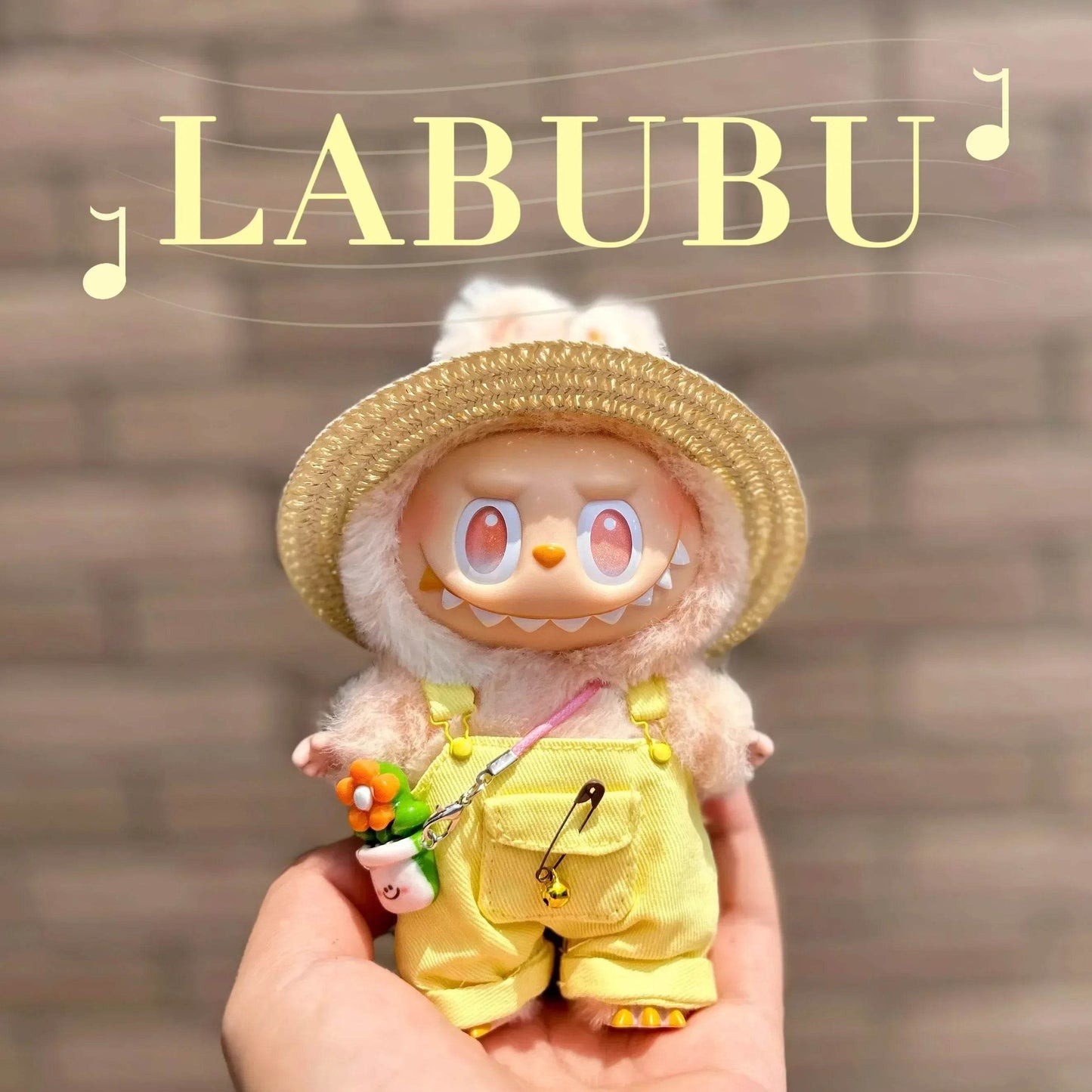 Stylish Doll Accessories Set for Labubu 17cm Doll Featuring Summer Overalls and Straw Hat Labubu - ToylandEU