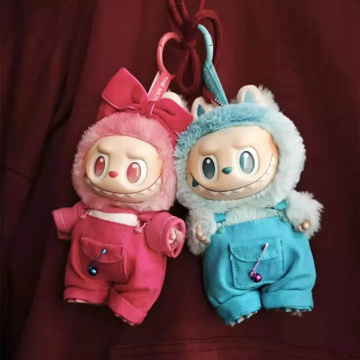 Stylish Doll Accessories Set for Labubu 17cm Doll Featuring Summer Overalls and Straw Hat Labubu - ToylandEU